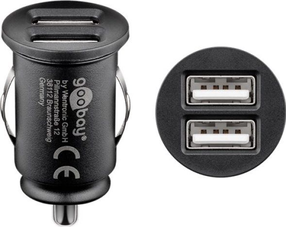 Incarcator auto 2xUSB 2.1 A negru Goobay